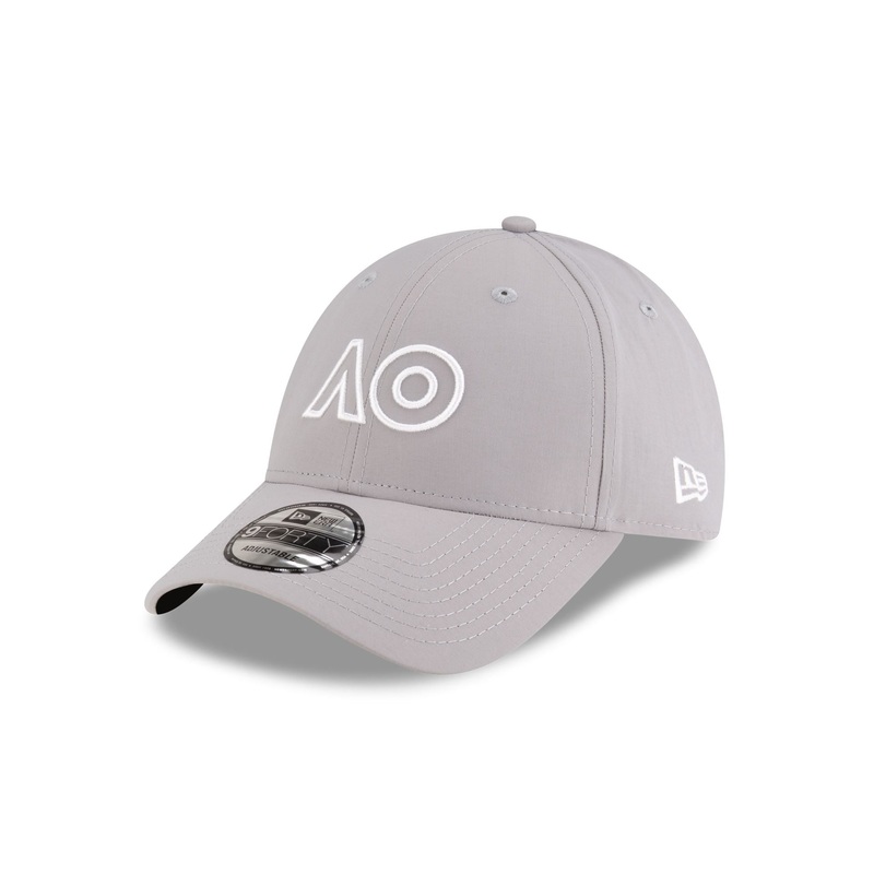 2025 Australian Open Core Outline Gray 9FORTY Adjustable Hat One Size