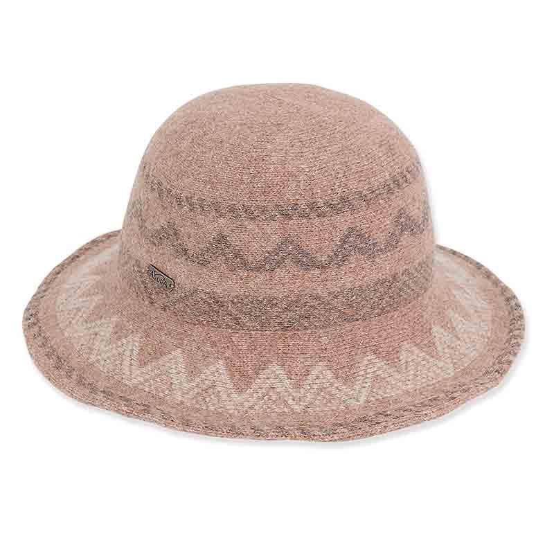 Adora Wool Hat – Multi Colored Soft Wool Bucket Hat Sand