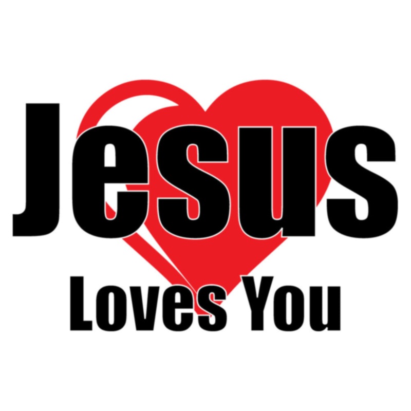 Black Red Jesus Loves You Default Title One Size