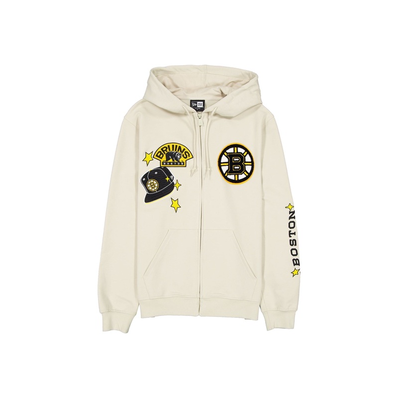 Boston Bruins Stone Logo Select Full-Zip Hoodie S