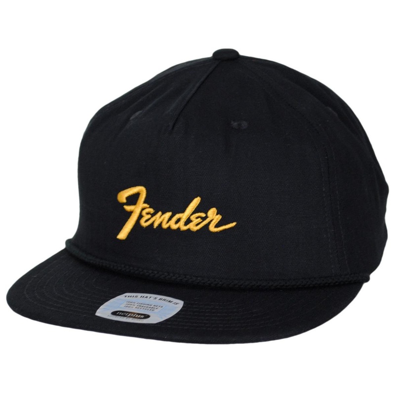 Fender Factory Netplus MP Cotton Snapback Baseball Cap BLACK ADJUSTABLE