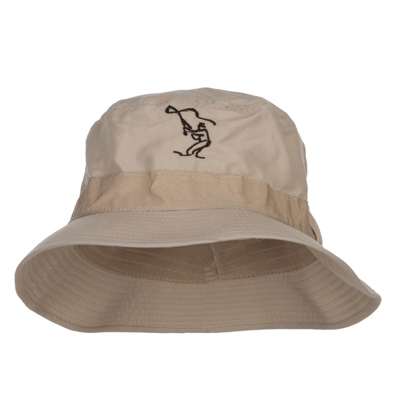 Fly Fishing Man Embroidered Big Golfer Hat Khaki XL-2XL
