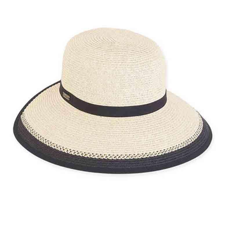 Harper Contrast Trim Sunsavor Hat – Sun ‘N’ Sand Hats Black Medium (57 cm)