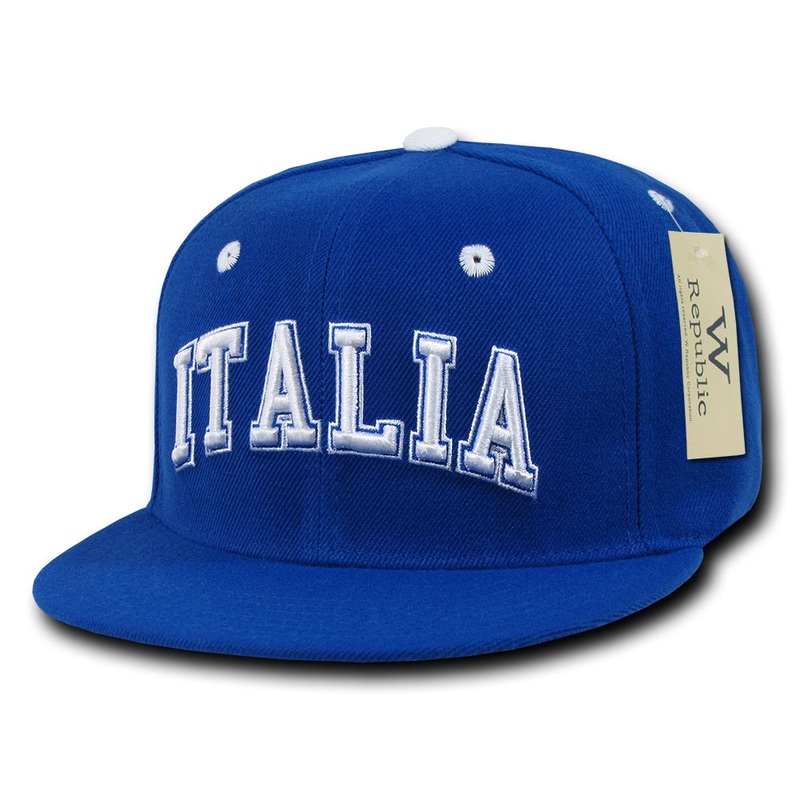 Italia Italy Hat Snapback Flat Bill Country Cap – WR101 Blue