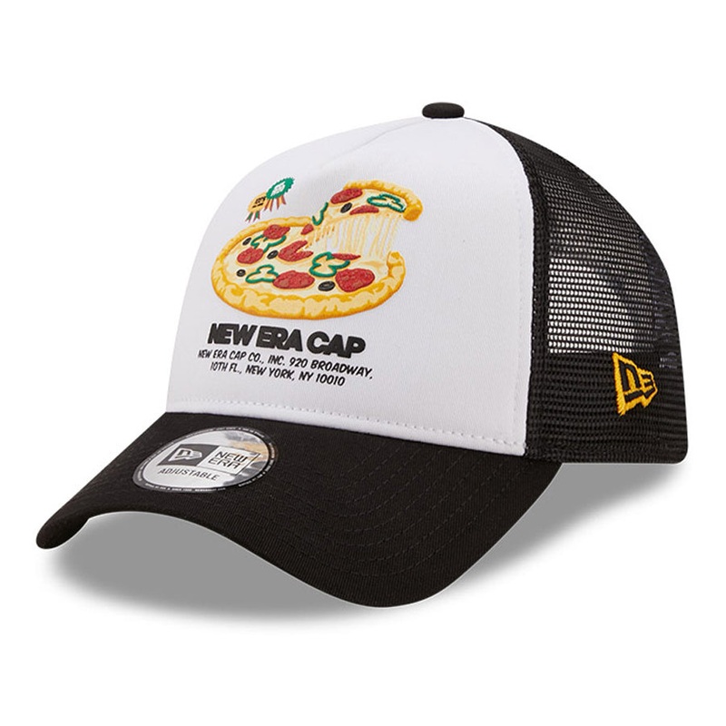 New Era Pizza A-Frame Trucker Cap – Food Pack – Black-White Adjustable