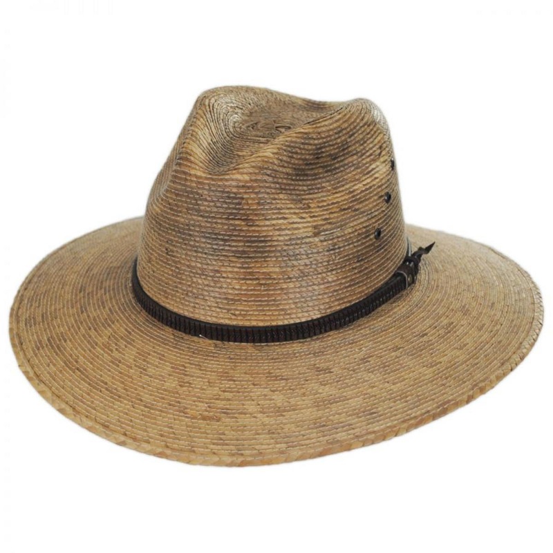 Palm Leaf Straw Aussie Hat DARK NATURAL M