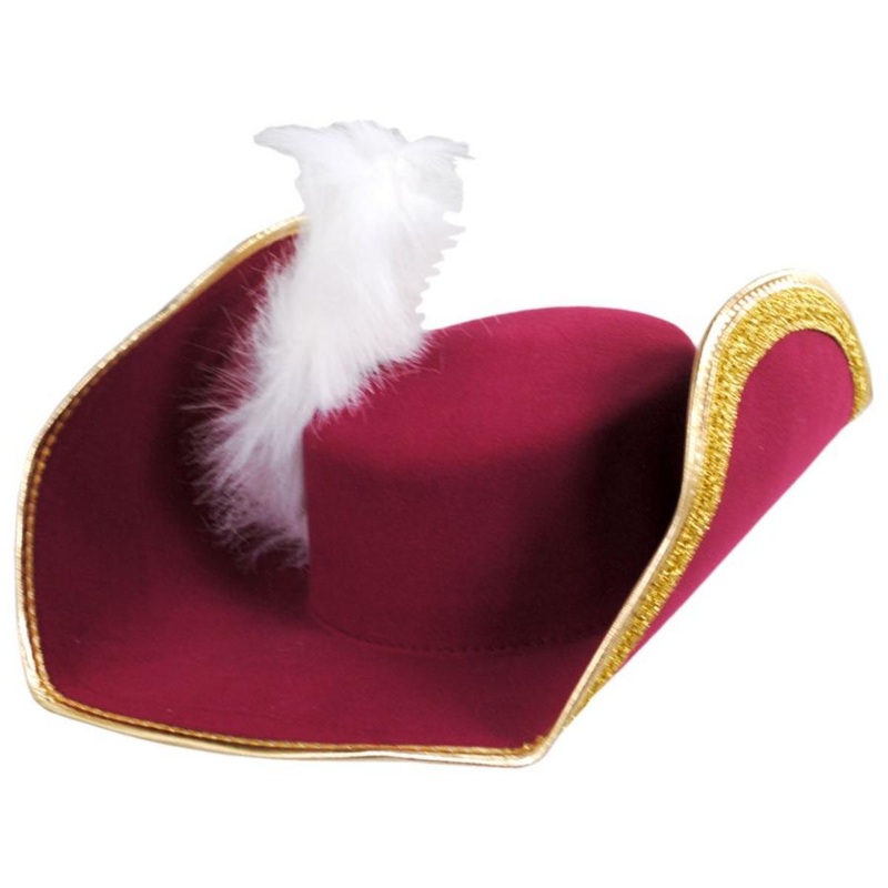 Peter Pan Captain Hook Hat RED/GOLD ONE SIZE FITS MOST