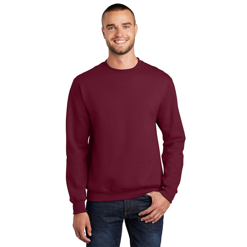 Port & Company PC90 Essential Fleece Crewneck Sweatshirt – Cardinal Cardinal S