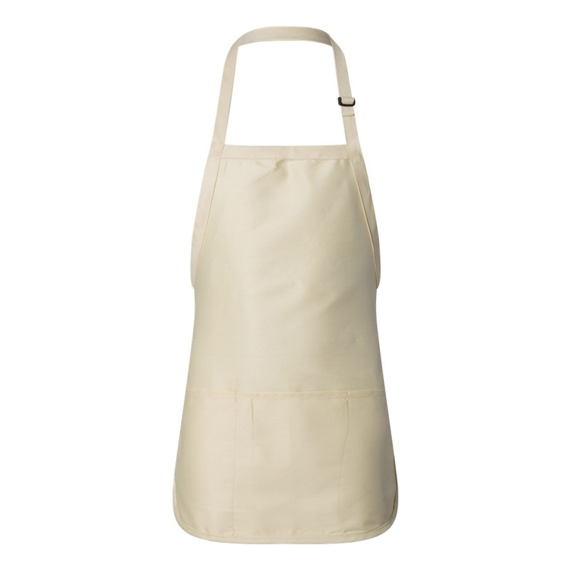 Q-Tees Full-Length Apron with Pouch Pocket – Q4250 Black