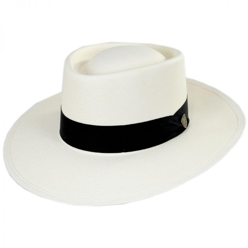 St. Charles Shantung Straw Gambler Hat NATURAL S