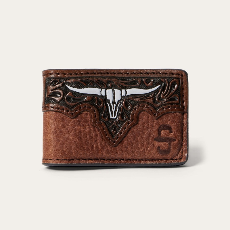 Steer Head Money Clip Brown O/S