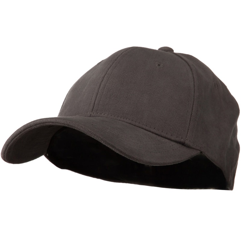 Stretch Heavy Weight Brushed Cotton Fitted Cap Charcoal S-M