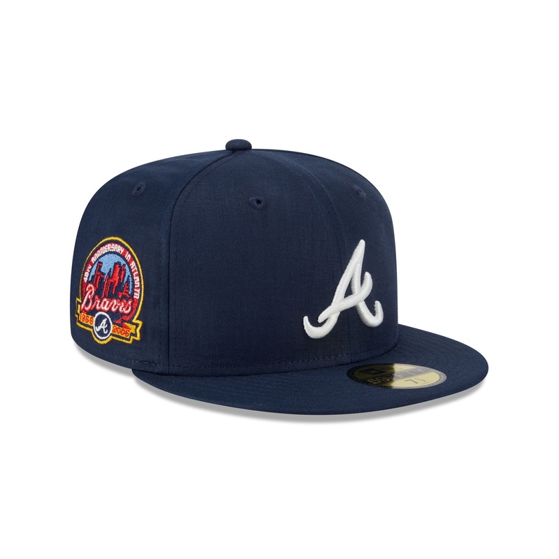 Team Linen Atlanta Braves 59FIFTY Fitted Hat 7