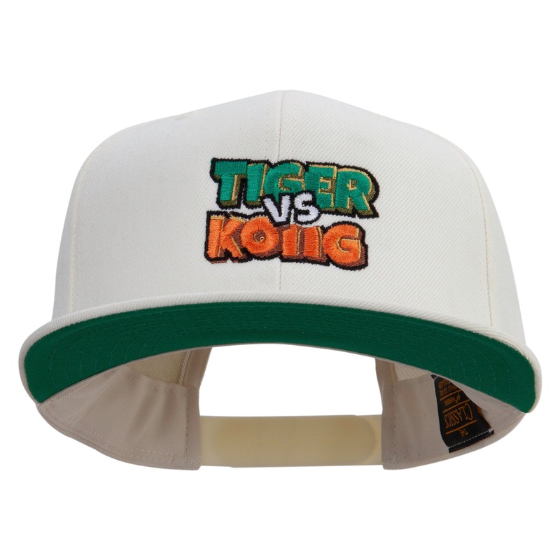 Tiger Vs Kong Embroidered Wool Blend Prostyle Snapback Cap Natural One Size