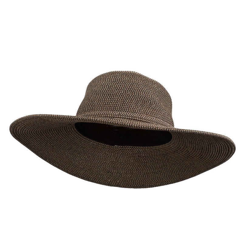 UPF 50+ Self Tie Flat Brim Hat Black One Size