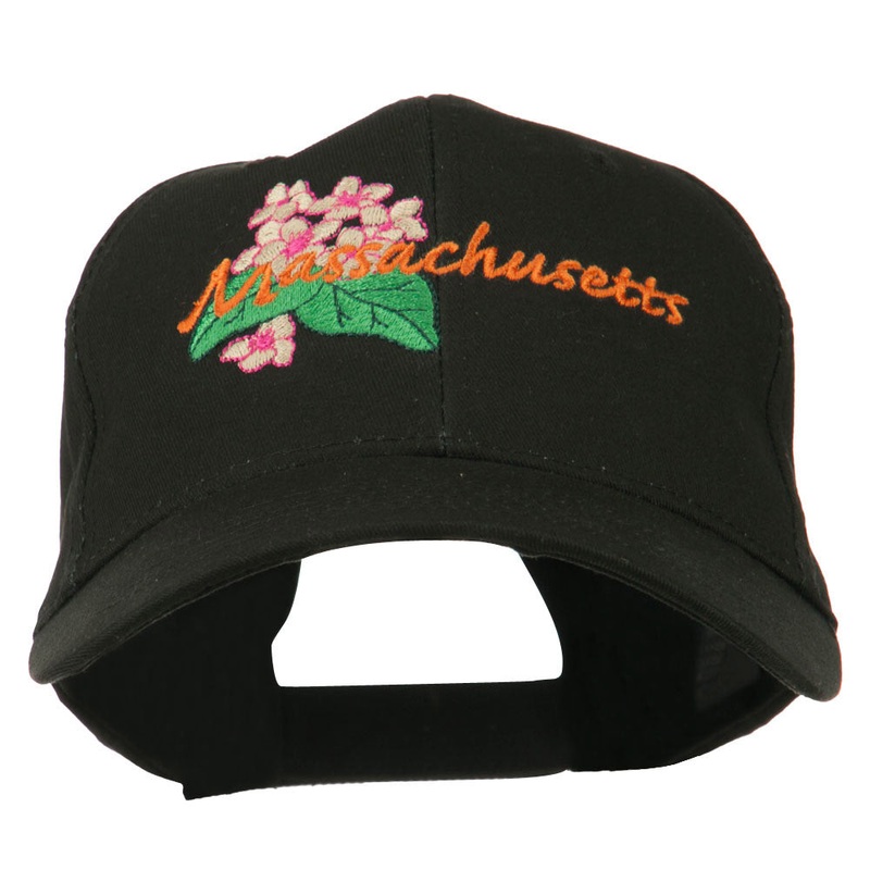 USA State Massachusetts Mayflower Embroidered Low Profile Cap Black One Size