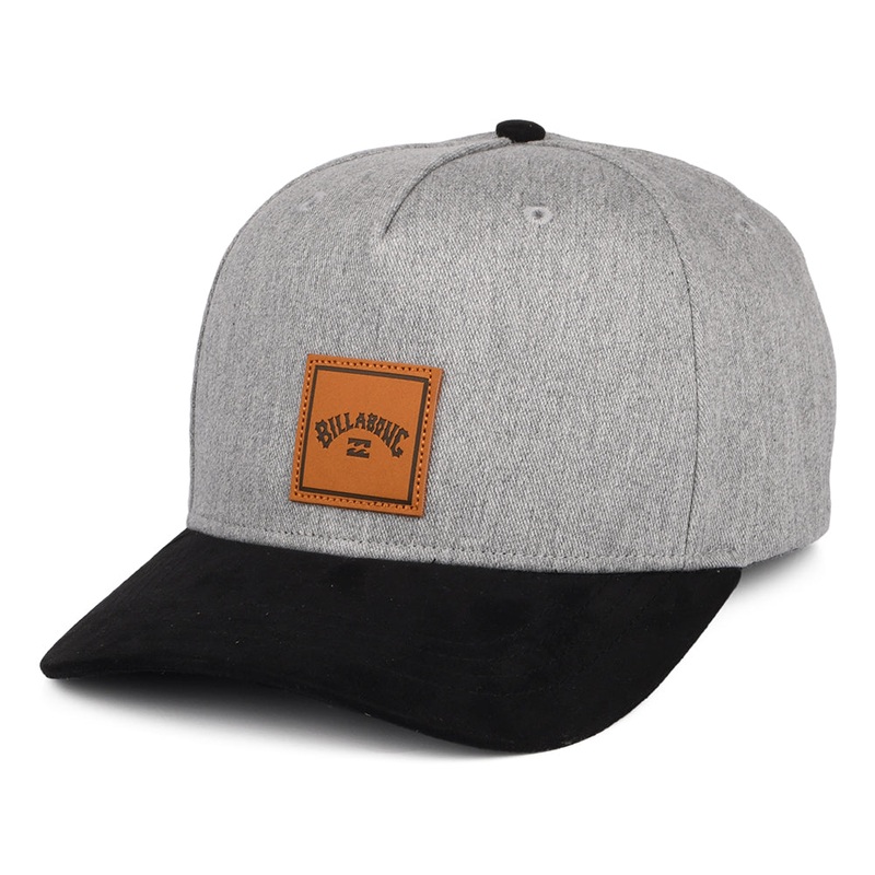 Billabong Hats Stacked Snapback Cap – Heather Grey Adjustable