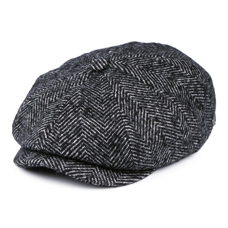 Brixton Hats Brood Baggy Newsboy Cap – Black-White Small-56cm