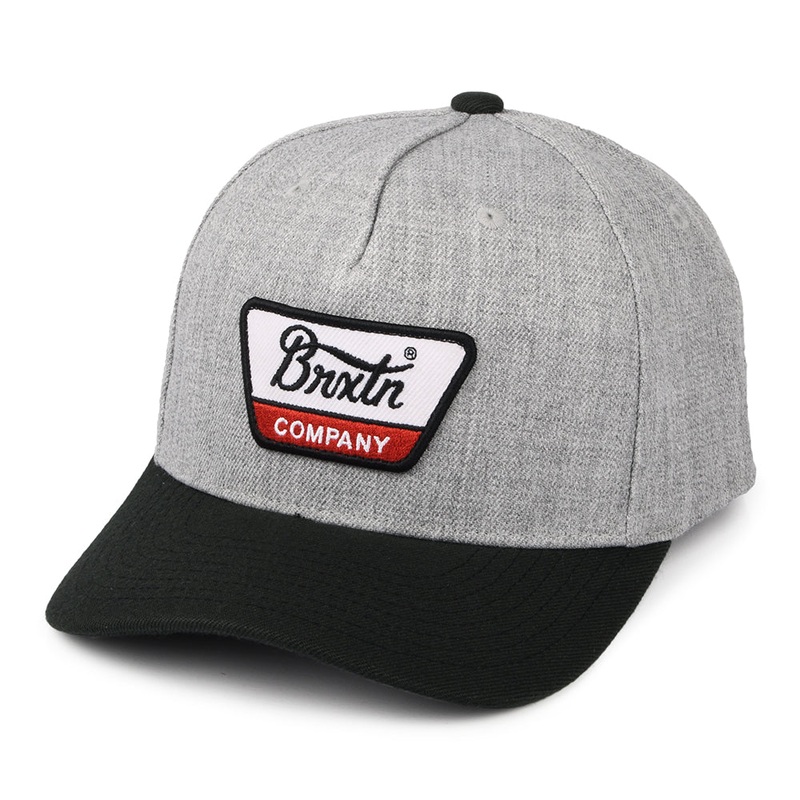 Brixton Hats Linwood C NetPlus MP Snapback Cap – Heather Grey-Black Adjustable