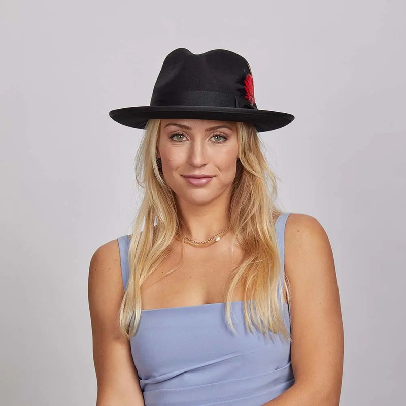 Broadway | Womens Felt Fedora Hat Black SM