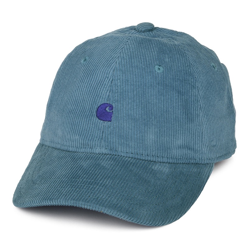 Carhartt WIP Hats Harlem Corduroy Baseball Cap – Ice Blue Adjustable