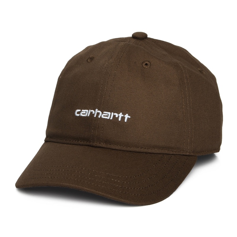 Carhartt WIP Hats Script Cotton Canvas Baseball Cap – Brown Adjustable