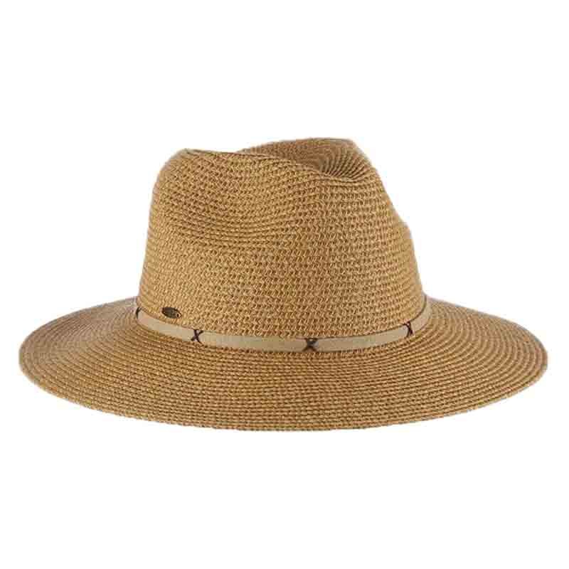 Cyprus Braid Safari Hat with Faux Suede Band – Scala Collezione Tan
