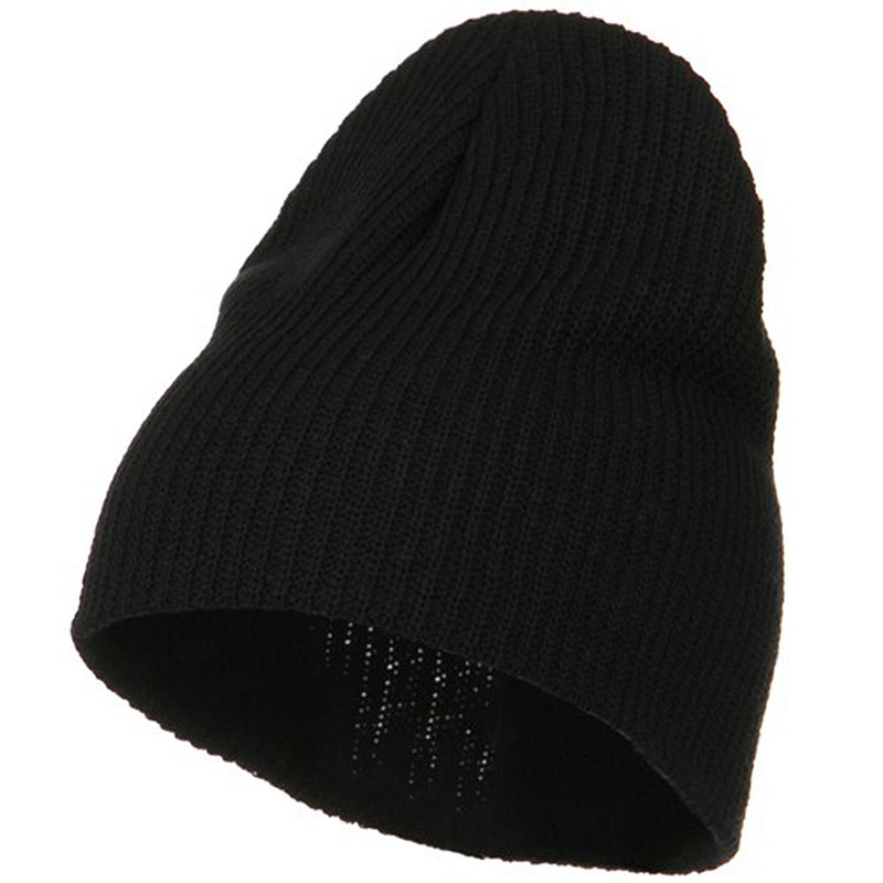 Eco Cotton Ribbed XL Classic Beanie Black XL