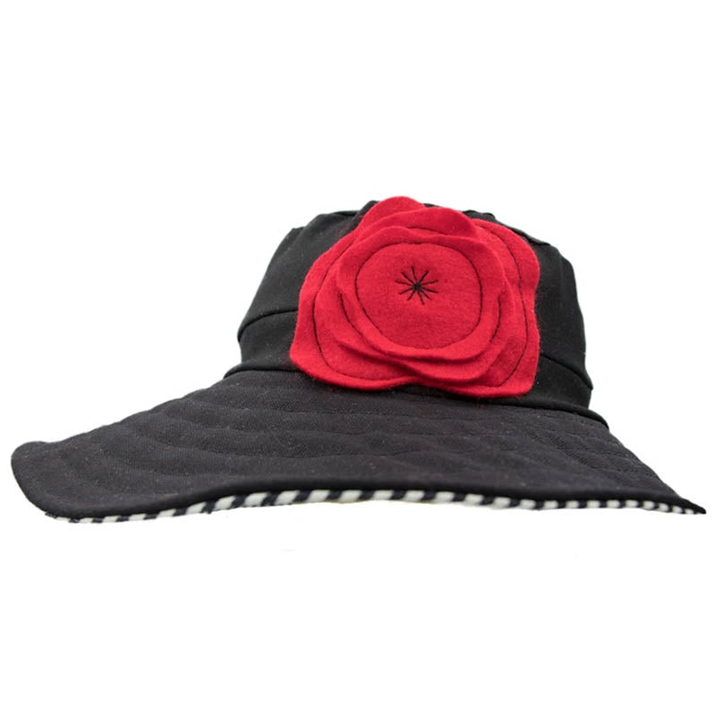 Eco Cotton Stretch Fit Black Sun Hat – Flipside Hats Black OS (56-58 cm)