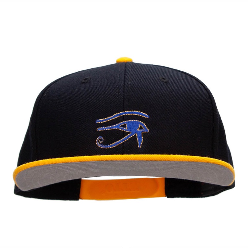 Eye of Horus Embroidered Wool Blend Pro Style Snapback Gold Black One Size