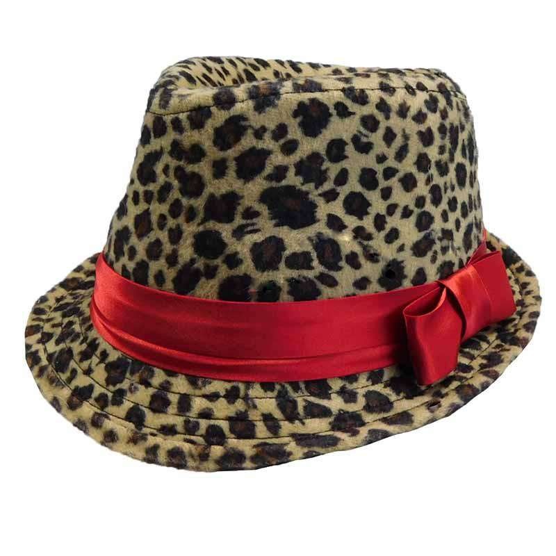 Girl’s Cheetah Print Winter Fedora Hat – JSA Kids Hats Cheetah