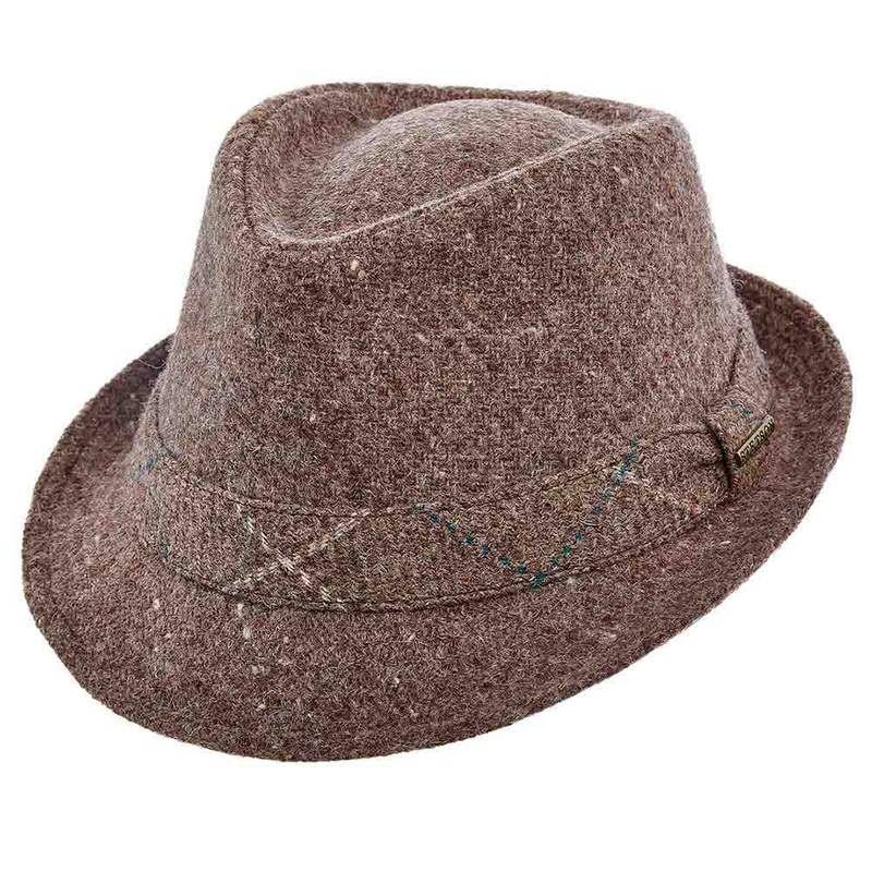 Italian Wool Fedora Hat with Plaid Band – Stetson Hats Brown Large