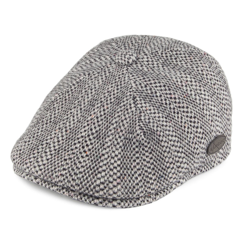 Kangol Herringbone 507 Flat Cap – Grey-Black S