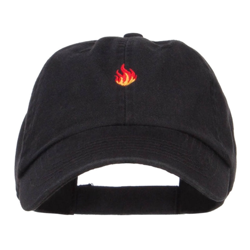 Mini Fire Embroidered Pet Spun Cap Black One Size