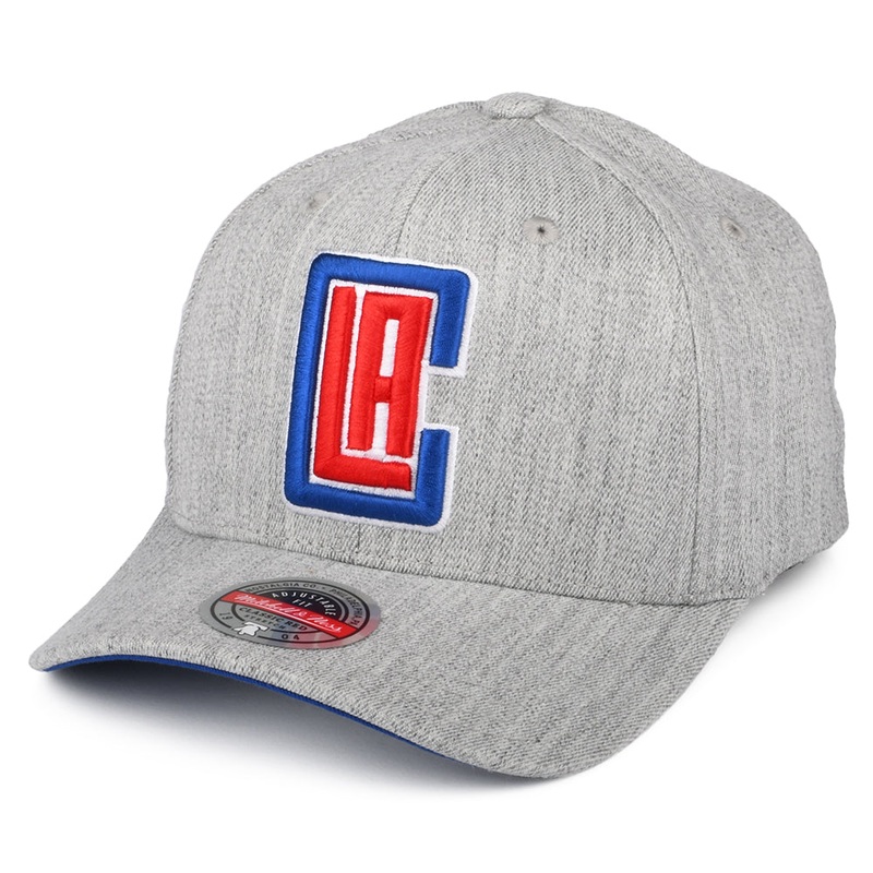 Mitchell & Ness L.A. Clippers Snapback Cap – NBA Team Heather Stretch – Heather Grey Adjustable