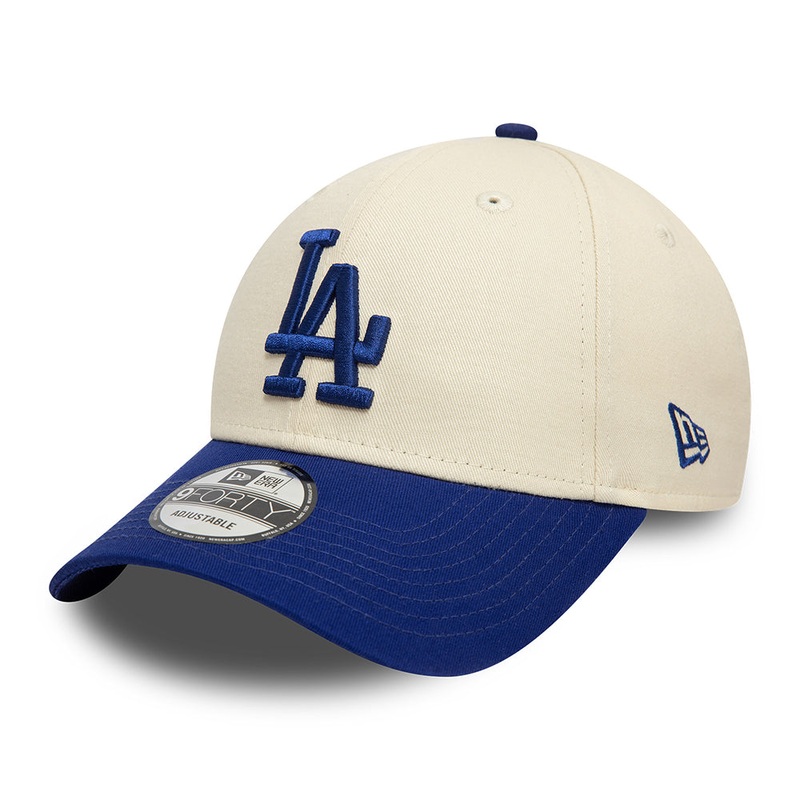 New Era 9FORTY L.A. Dodgers Baseball Cap – MLB Colourblock – Cream-Royal Blue Adjustable