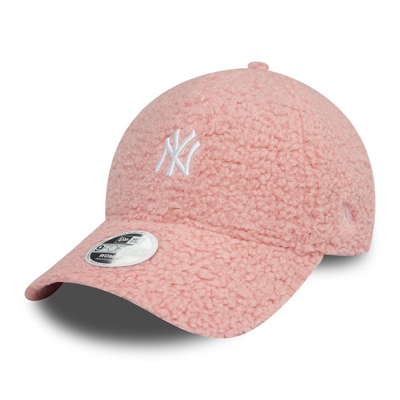 New Era Womens 9FORTY New York Yankees Baseball Cap – MLB Borg – Blush-White Adjustable