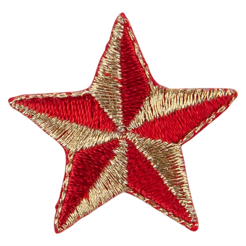 1.75 Embroidered Nautical Iron on Patch Red Gold One Size