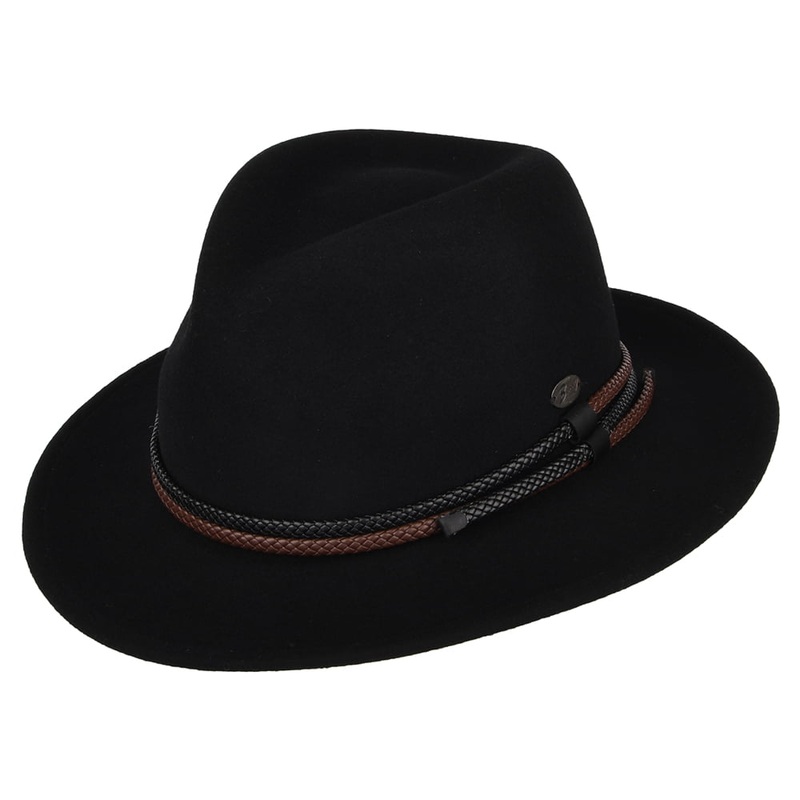 Bailey Hats Nelles Crushable Fedora Hat – Black S