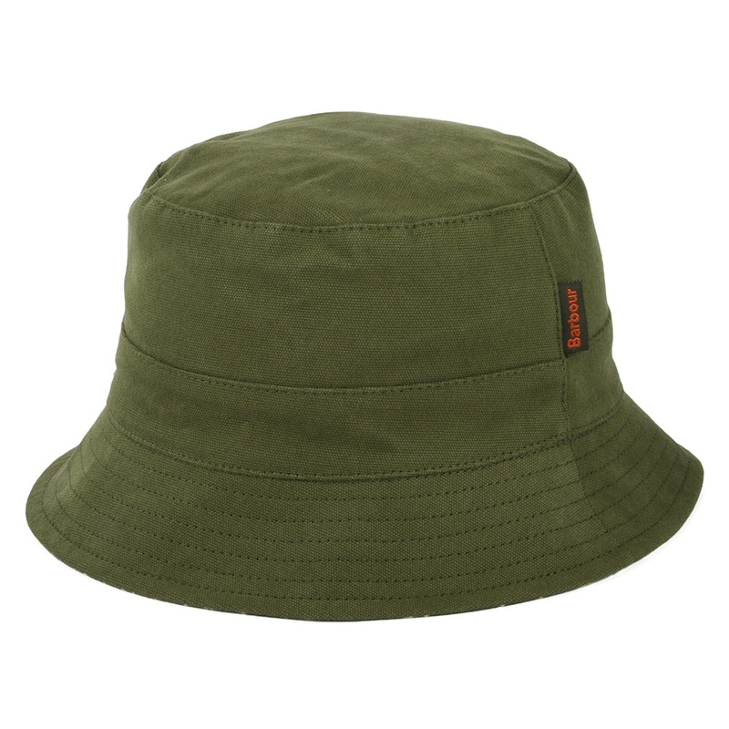 Barbour Hats Cornwall Cotton Reversible Bucket Hat – Olive S