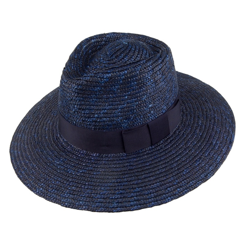 Brixton Hats Joanna Straw Sun Hat – Navy Small-56cm