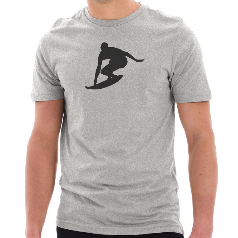 Catching A Wave Graphic Design Short Sleeve Cotton Jersey T-Shirt Heather Grey XS