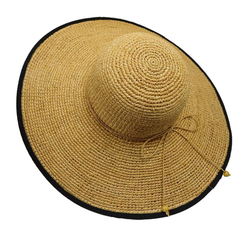 Fine Raffia Sun Hat with Twisted Tie Natural