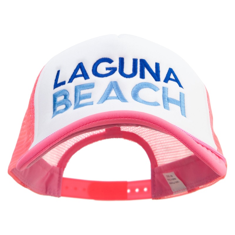 Laguna Beach Foam Mash Cap Embroidered Neon Polyester Foam Front Big Size Mesh Cap Neon Pink XL-3XL