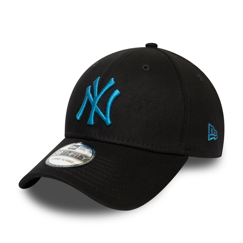 New Era 39THIRTY New York Yankees Baseball Cap – MLB League Essential – Black-Teal Small/Medium