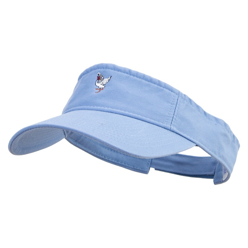 Red Crane Icon Embroidered Prostyle Cotton Twill Washed Visor Lt Blue One Size