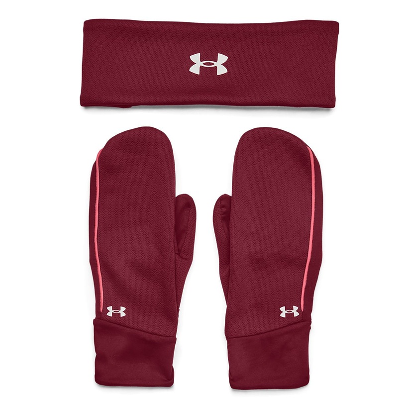 UA Women’s Headband & Mitten Set Black/Jet Gray/Reflective L/XL