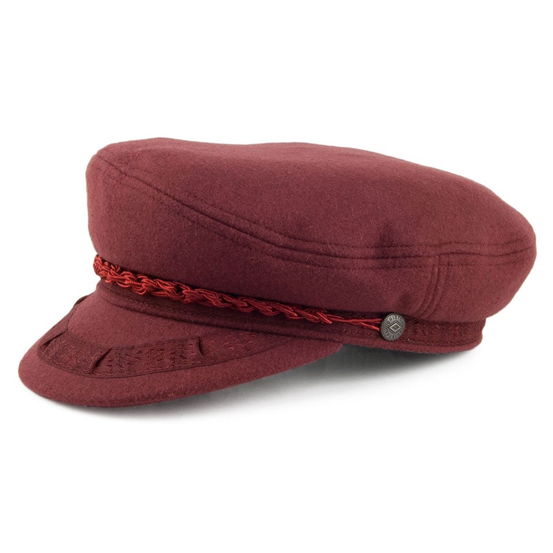 Brixton Hats Athens Fiddler Cap – Merlot Small-56cm