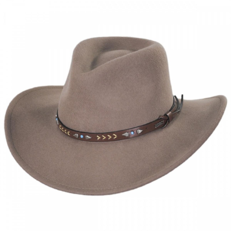 Broken Arrow Wool Felt Western Hat KHAKI XS