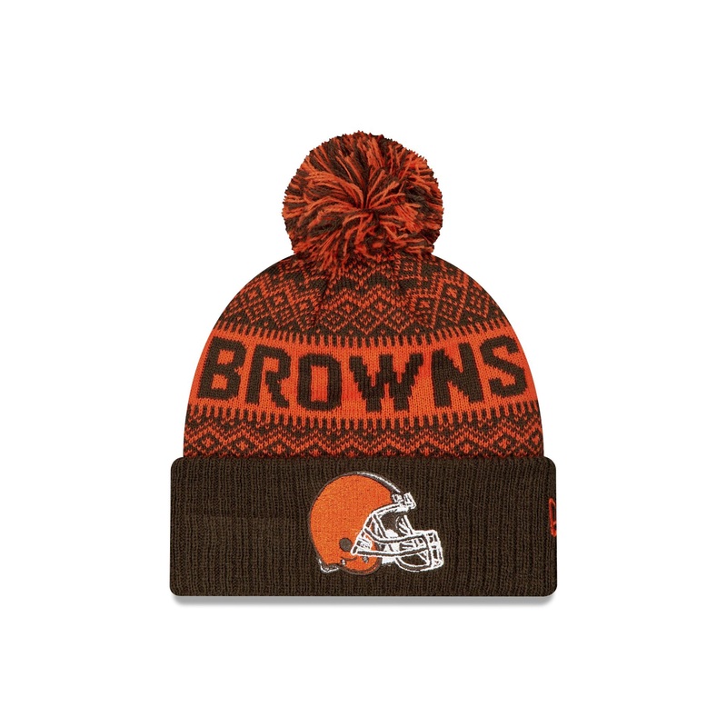 Cleveland Browns Wintry Kids Pom Knit Youth